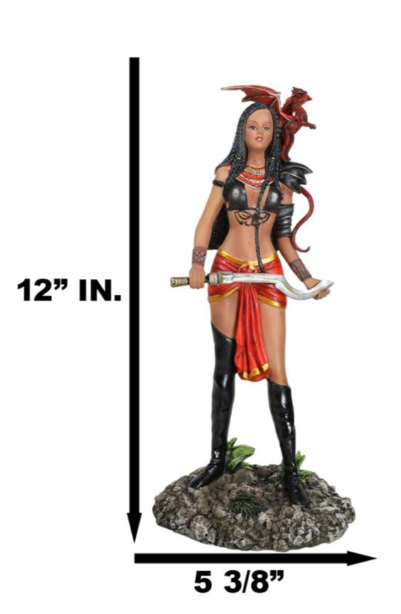 Tribal Warrior Ebony Princess Adaeze The Dragon Witch Holding Sickle Statue