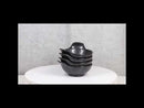 Pack Of 5 Charcoal Grey Tone Hakumu Small Ponzu Miso Soup Bowls With Handle 5oz