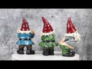 Set of 3 Rude Old Mr Gnomes Flipping The Bird Mooning and Conniving Figurines