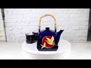 Blue Botanica Floral Blossoms 20Oz Donburi Ramen Soup Bowl With Chopsticks Set