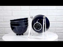 Set Of 5 Blue Japanese Hokusai Great Wave Porcelain Soup Rice Dessert Bowls 10oz
