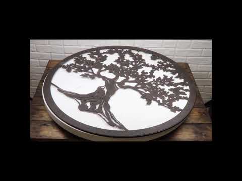 Brown 24"D Oversized Celtic Tree of Life Medallion Metal Wall Circle Plaque