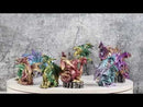 Set Of 12 Colorful Metallic Behemoth Dragons In Multiple Poses Mini Figurines
