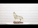 Forest Woodlands Mystical Alpha Gray Wolf Howling to The Moon Figurine 6" L