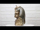 Egyptian Golden King TUT Sarcophagus Mummy Skull with Nemes Bust Figurine
