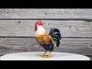 Rustic Western Country Farm White Breasted Chicken Rooster Figurine 5.25"Tall