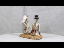 Love Never Dies Skeleton Bridal Wedding Couple With Rose by Red Heart Figurine