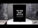Not Your Basic Witch Pentagram Motif A5 Lined Pages Velvet Cover Journal Book