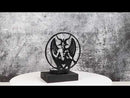 Wicca Occultic Sabbatic Goat Winged Baphomet Coated Metal Votive Candle Holder
