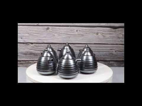 Tetsu Kesho black Tenmoku porcelain soy sauce dispensers, set of 6