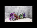 Set of 4 Colorful Metallic Elemental Dragons in Multiple Poses Mini Figurines