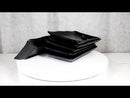 Pack Of 6 Ridged Matte Black Melamine 2 Partitions Rectangular Sushi Plates