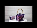 Blue Sakura Cherry Blossoms With Rabbit Hexagonal Teapot With 4 Tea Cups Set