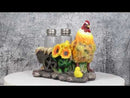 Farm Hay Wagon Sunflower Mother Hen & Chicks Salt Pepper Shakers Holder Figurine