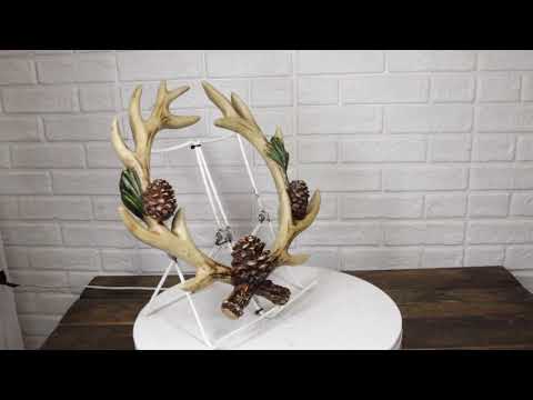 Antler Wreath Wall Decor with Pinecones | Ebros Gift