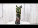 Rustic Western USA American Bald Eagle Army Emblem Cowboy Boot Flower Vase