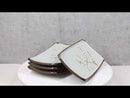 Set Of 4 Japan Made Sakura Cherry Blossoms Porcelain Rectangular Serving Plates