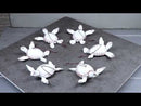 Set Of 6 Antique White Sea Turtles Ocean Marine Wall Hanger Decor Tree Ornaments