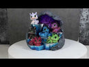 Whimsical Baby Dragons Mini Figurines With LED Faux Geode Crystal Display Set