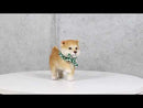 Lifelike Adorable Playful Japanese Shiba Inu Puppy Dog with Scarf Mini Figurine