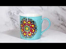 Blue Vishuddha Throat Chakra Zen Flower Of Life Mandala Circle Ceramic Mug Cup