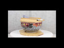 Maroon Tombo Dragonfly Donburi Ramen Bowl With Lid Trivet Spoon Chopsticks Set