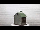 Rustic Western Vintage Bird Atop A Cozy Farm Barn House Shed Metal Birdhouse