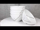 Pack Of 6 Ceramic Yukino Hana Collection Small Rice Soup Appetizer Bowls 10oz