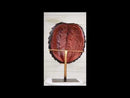 Nautical Marine Faux Alligator Snapping Turtle Shell Sculpture With Pole Stand