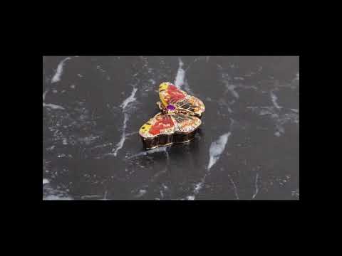 Red Monarch Butterfly Crystal Trinket Box