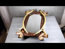 Western Rustic Stag Deer Antlers Rack On Wooden Logs Wall Mirror Plaque 22'H