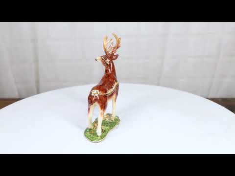 White Tailed Stag Deer Crystal Trinket Box