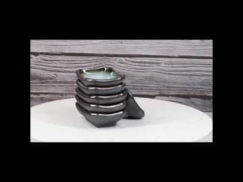 Seikai blue sky black porcelain sauce dishes set of 6