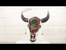 Rustic Southwest Bull Cow Skull With Floral Cactus Succulents Wall Decor Plaque