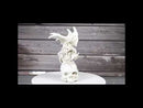Ossuary Macabre Skeleton Bone Dragon Perching On Gothic White Skull Figurine