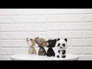 Whimsical Elephant Panda Black Bear And Wolf Set Of 4 Mini Bobblehead Figurines