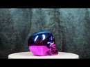 Day of The Dead Metallic Blue and Pink Plated Gothic Skull Figurine Skeleton