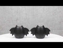 Black Bat Wings Silhouette Abstract Ghost Bats Ceramic Salt And Pepper Shakers