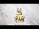 Medium Gold Resin Great Stag Horned Beetle Wall Decor Or Tabletop Figurine