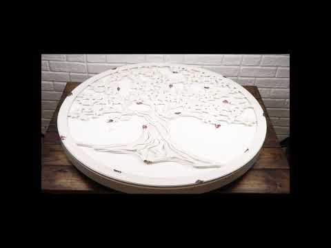 White 24"D Oversized Celtic Tree of Life Medallion Metal Wall Circle Plaque
