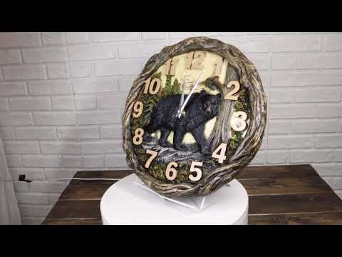Woodland Pines Black Bear Wall Clock | Ebros Gift