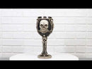 Wise Vintage See Hear Speak No Evil Skeleton Bone Skulls Wine Goblet Chalice