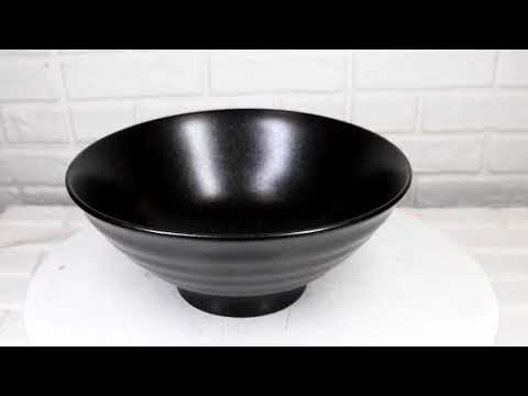Pack Of 6 Black Kokuyo Ceramic Collection Large Ramen Soup Dinner Bowl 40oz