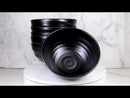 Pack Of 6 Modern Ridged Matte Black Melamine Deep Ramen Soup Pasta Bowls 46oz