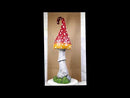Large Fairy Garden Red White Spotted Crooked Toadstool Mushroom Figurine 23"H