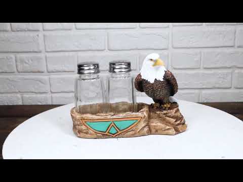 Bald Eagle Salt & Pepper Shaker Holder | Ebros Gift