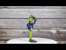 Toad In Blue Police Officer Green Frog Holding Radio Reporting For Duty Figurine