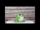 Whimsical Green Toad Frog On Lily Pad Ceramic Essential Oil Warmer Candle Holder