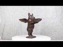 Cast Iron Rustic Western Butler Flying Winged Pig Carrying Leaf Jewelry Dish