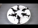 Set Of 6 Nautical Black Orca Whales Ocean Marine Wall Decor Tree Ornaments